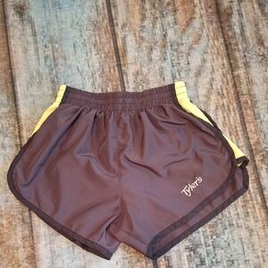 Yellow and Black Athletic Shorts with Elastic Waistband. Size XS